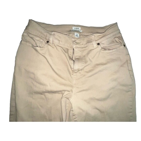 L.L. Bean Women’s Khaki Chino Work Pants Size 12 Straight Leg Cotton Blend - Picture 4 of 6